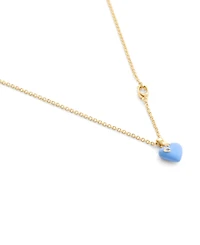 Coach Faux Stone Signature C Enamel Heart Pendant Necklace