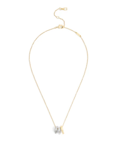 Coach Faux Stone Signature Tearose Rondelle Necklace