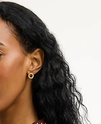 Coach Gold Signature C Twisted Stud Earrings