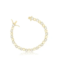 The Lovery Cz Alternating Heart Bracelet 14K Gold-Plated Sterling Silver
