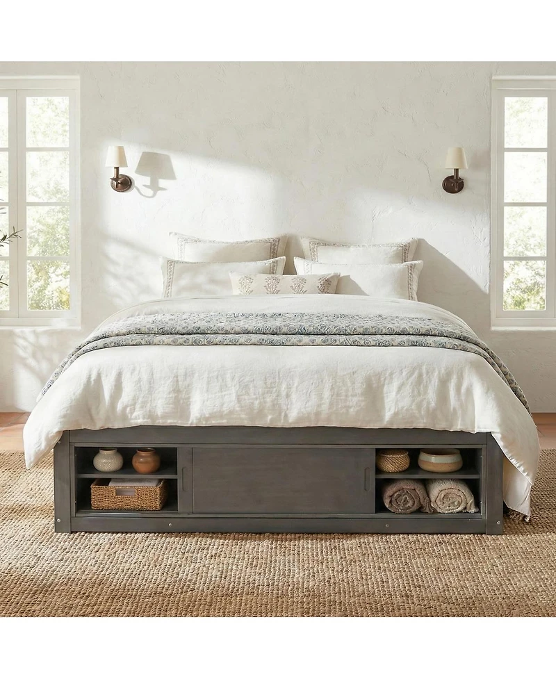 Streamdale Furniture Queen Platform Bed w/ 4 Drawers, Footboard Storage, No Headboard