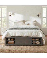 Streamdale Furniture Queen Platform Bed w/ 4 Drawers, Footboard Storage, No Headboard