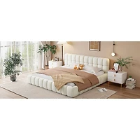 Streamdale Furniture Upholstered Platform Bed with Solid Frame