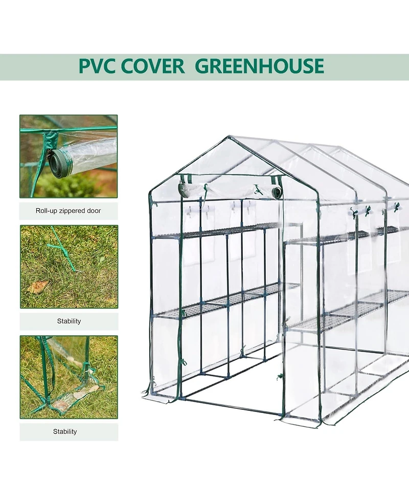 gaomon Greenhouse for Outdoors, Large Walk-in 6-Tier Plant Shelves, 85"x56"x77" , Weatherproof Plant Tent for Backyard and Patio