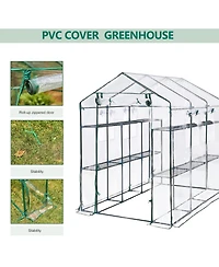 gaomon Greenhouse for Outdoors, Large Walk-in 6-Tier Plant Shelves, 85"x56"x77" , Weatherproof Plant Tent for Backyard and Patio