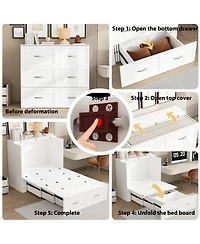 Homsee Modern Folding Bed - Metal Handles | Living Room Sleeper