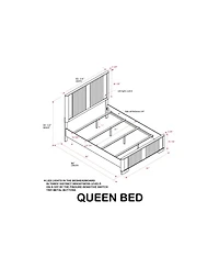 Kings Brand Furniture Sierra Modern Fluted Bed with Led Headboard