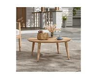 sumyeg Verona Outdoor Round Acacia Wood Coffee Table Natural Finish