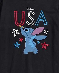 Airwaves Men's Lilo Usa Stitch Drawing Short-Sleeve Graphic T-Shirt