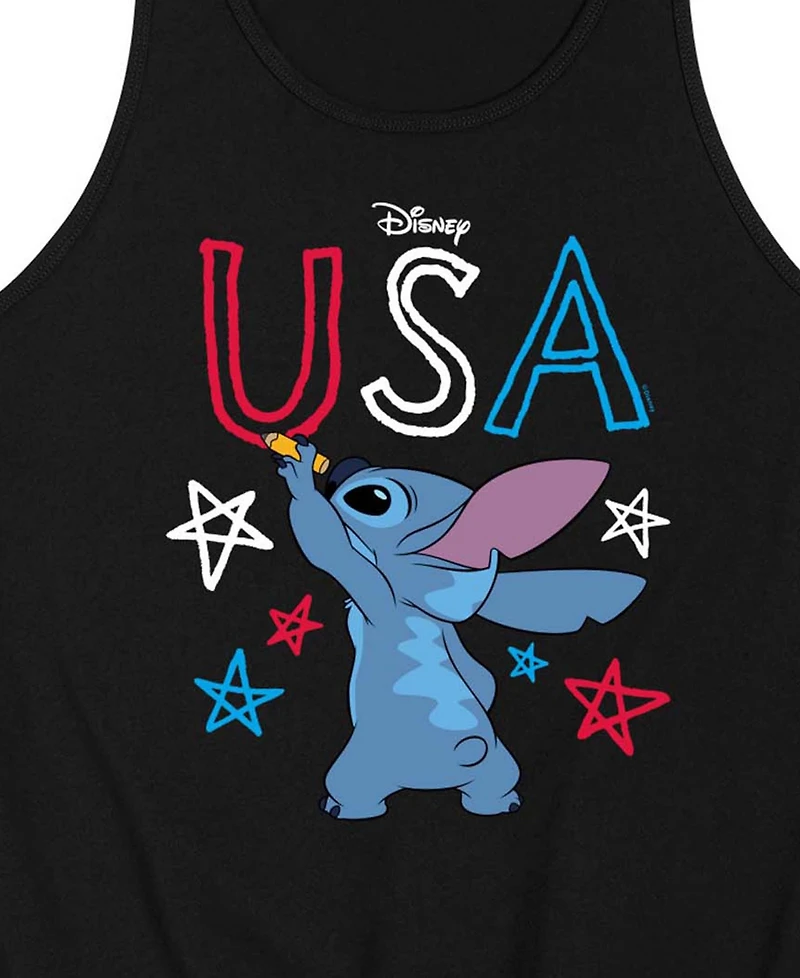 Airwaves Men's Lilo Usa Stitch Drawing Sleeveless Graphic Tank T-Shirts