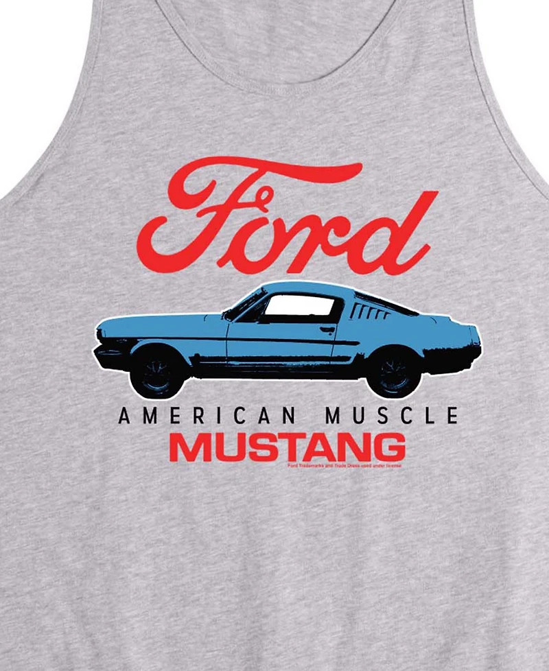 Airwaves Men's Ford American Muscle Mustang Sleeveless Graphic Tank T-Shirts