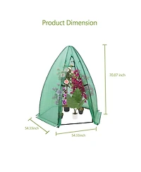 gaomon Outdoor Greenhouse for Plants, Hexagonal Portable Plant House with Pe Cover, Zipper Door, Mesh Window, Stable Frame for Vegetables, Flowers