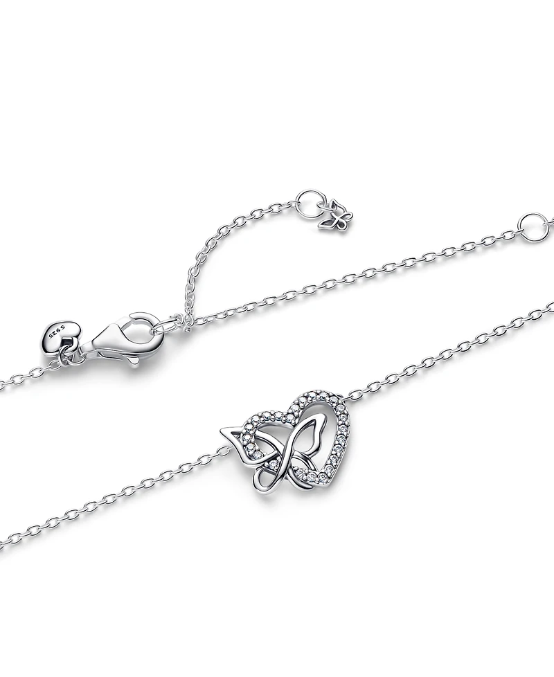 Pandora Entwined Heart Butterfly Pendant Necklace