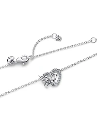 Pandora Entwined Heart Butterfly Pendant Necklace