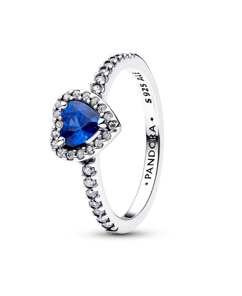 Pandora Elevated Princess Blue Heart Ring