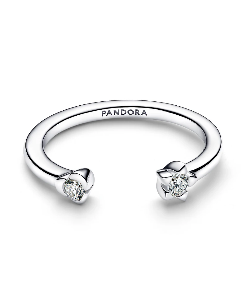 Pandora Talisman Sterling Silver Lab-Grown Diamond Heart Star Open Ring