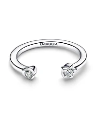 Pandora Talisman Sterling Silver Lab-Grown Diamond Heart Star Open Ring