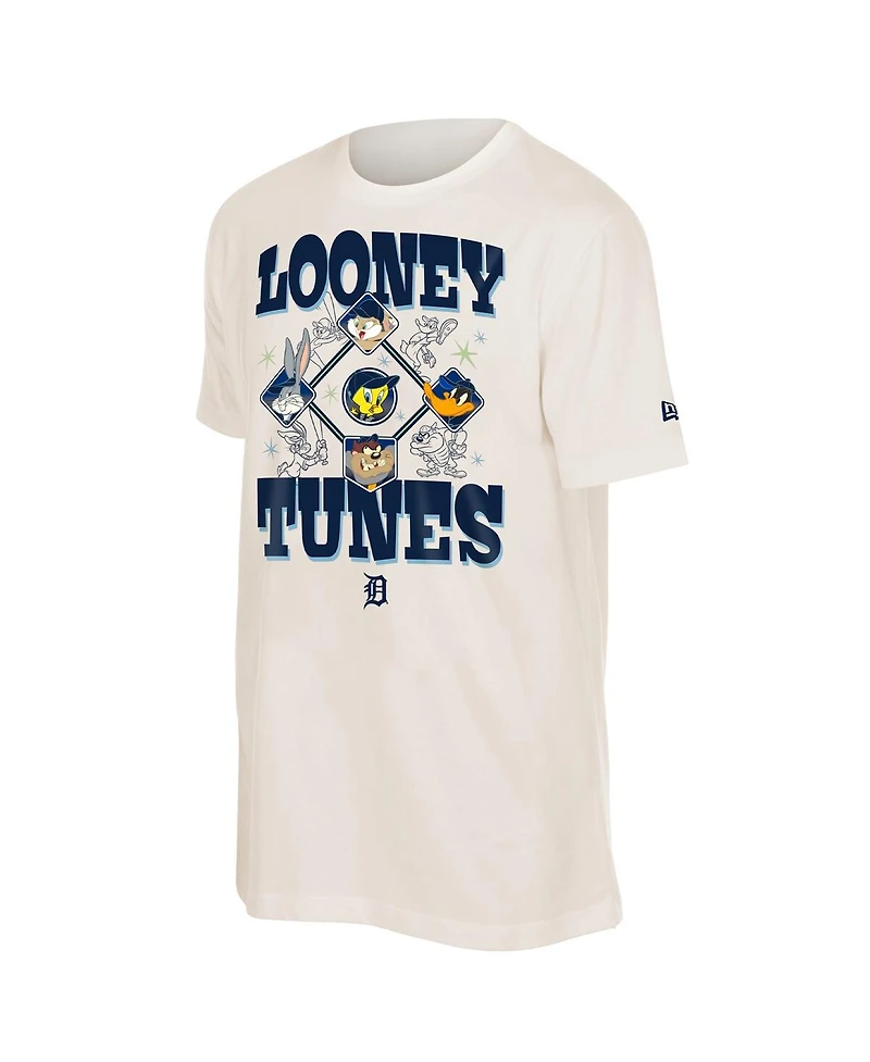 New Era Men's and Women's Cream Detroit Tigers Looney Tunes T-Shirt