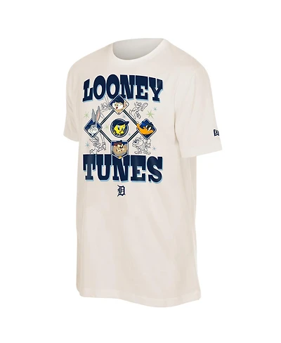 New Era Men's and Women's Cream Detroit Tigers Looney Tunes T-Shirt