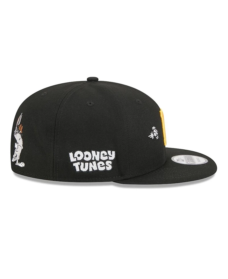 New Era Men's Black Pittsburgh Pirates Looney Tunes Bugs Bunny 9FIFTY Snapback Hat