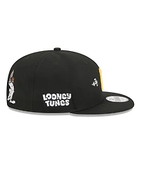 New Era Men's Black Pittsburgh Pirates Looney Tunes Bugs Bunny 9FIFTY Snapback Hat
