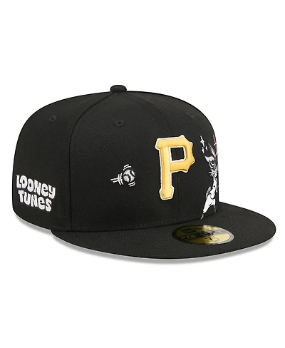 New Era Men's Black Pittsburgh Pirates Looney Tunes Bugs Bunny 59FIFTY Fitted Hat