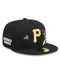 New Era Men's Black Pittsburgh Pirates Looney Tunes Bugs Bunny 59FIFTY Fitted Hat
