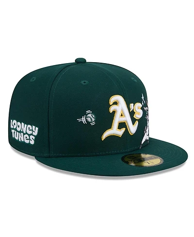 New Era Men's Green Athletics Looney Tunes Bugs Bunny 59FIFTY Fitted Hat