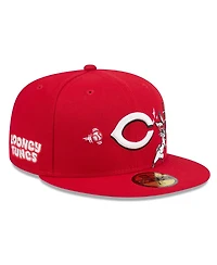 New Era Men's Red Cincinnati Reds Looney Tunes Bugs Bunny 59FIFTY Fitted Hat
