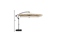 Slickblue Solar Led Cantilever Patio Umbrella Square with 360degree(s) Rotation for Outdoor Use