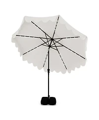 Slickblue Patio Umbrella with Solar Lights and Heavy Duty Weighted Base for Outdoor