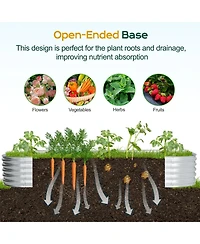 Aoodor Galvanized Raised Garden Bed Kit, Oval Planter Box for Vegetables, Flowers, and Herbs, Outdoor Use