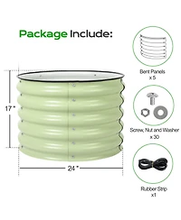 Aoodor 17" Tall 24" Metal Raised Garden Bed, Outdoor Planter Box and Raised Garden Kit for Vegetables, Flowers, and Herbs