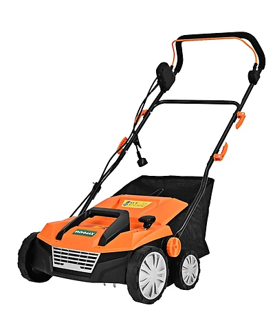 Costway 13Amp Corded Scarifier Width 15inch Electric Lawn Dethatcher w/50L Collection Bag