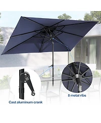 Pellebant Outdoor Patio 10 x 6.5 Ft Market Umbrella with Double Top