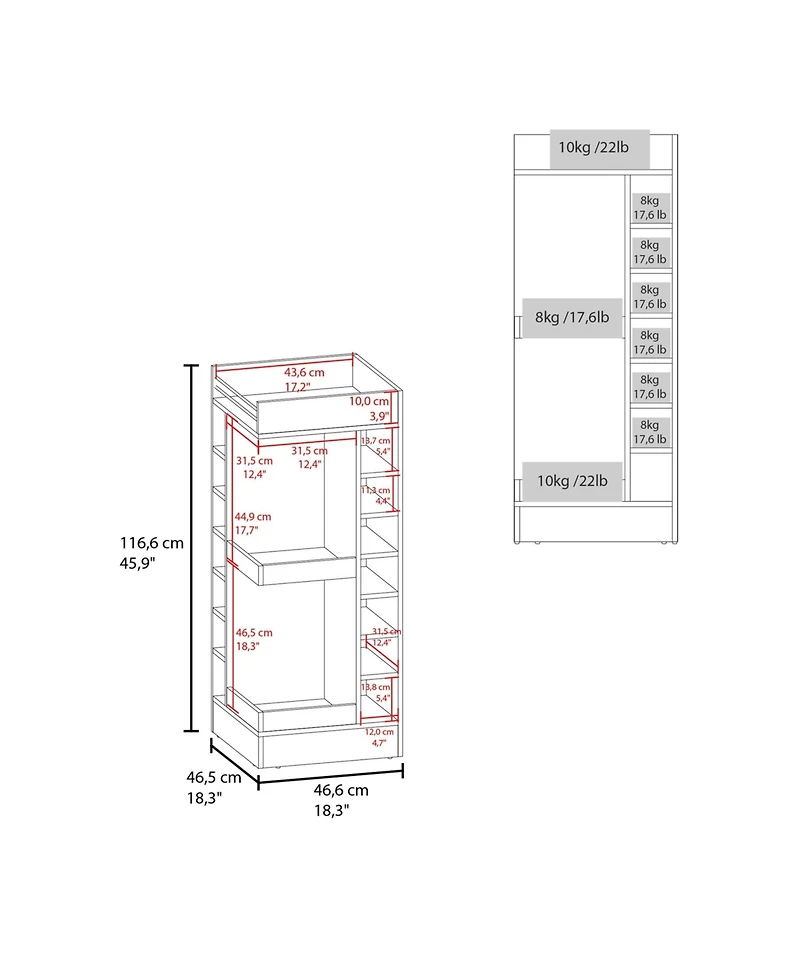 Flynama Modern Bar Cabinet with 16 Shelves, Freestanding Storage Cabinet for Bar Essentials