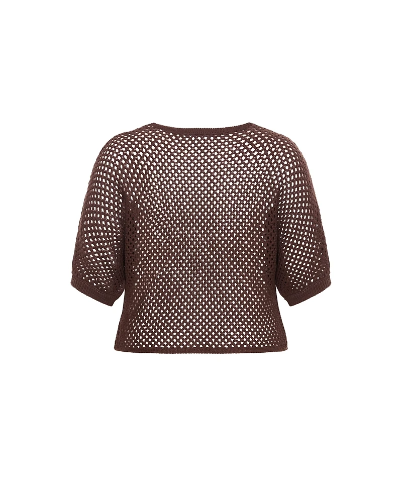 City Chic Women's Crochet Knit Top