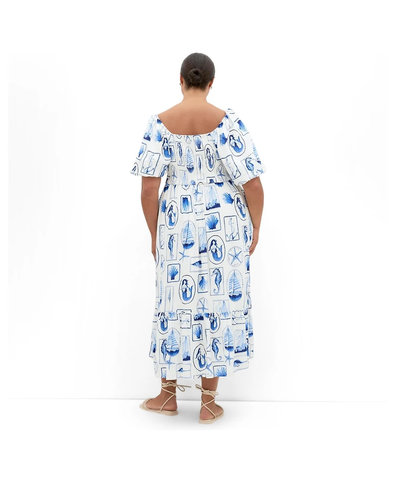 City Chic Women's Giselle Amalfi V Neck Maxi Dress