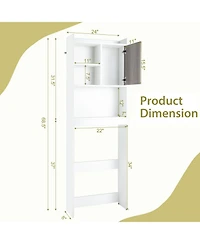 sumyeg 4-Tier Space Saving Over The bath fixture Storage Cabinet with Open Shelves