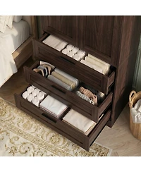 Aheaplus Closet Cabinet with 3 Drawers, Organizer Door