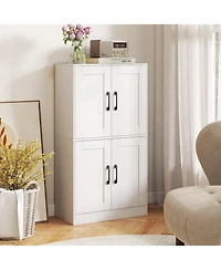 sumyeg 43.5 Inch Bathroom Storage Cabinet with Doors and Adjustable Shelves