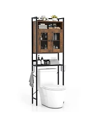 sumyeg Over The bath fixture Freestanding Storage Cabinet with Heavy Duty Metal Frame and Doors