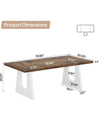 Tribesigns 70.86-Inch Executive Desk, Large Computer Office Desk with Double Wood Pedestal