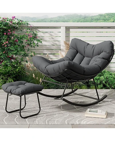 Xo Oversized Papasan Rocking Chair