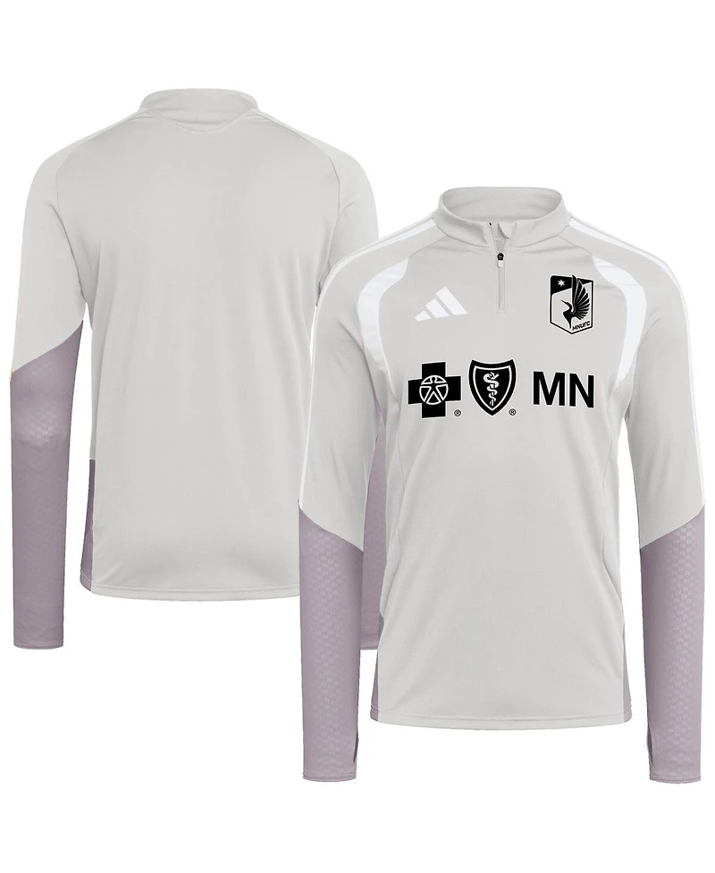 Adidas Men's Silver Minnesota United Fc 2026 Tiro Competition Quarter-Zip Training Sweatshirt