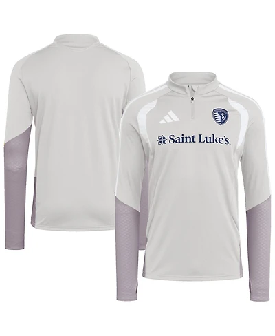 Adidas Men's Silver Sporting Kansas City 2026 Tiro Competition Quarter-Zip Training Sweatshirt
