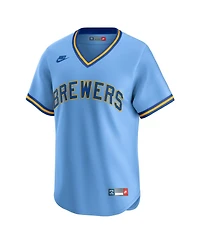 Nike Men's Light Blue Milwaukee Brewers Cooperstown Collection Limited Jersey