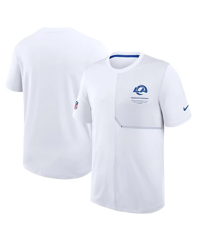 Nike Men's White Los Angeles Rams Sideline Uv Dri-fit Coaches T-Shirt