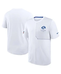 Nike Men's White Los Angeles Rams Sideline Uv Dri-fit Coaches T-Shirt