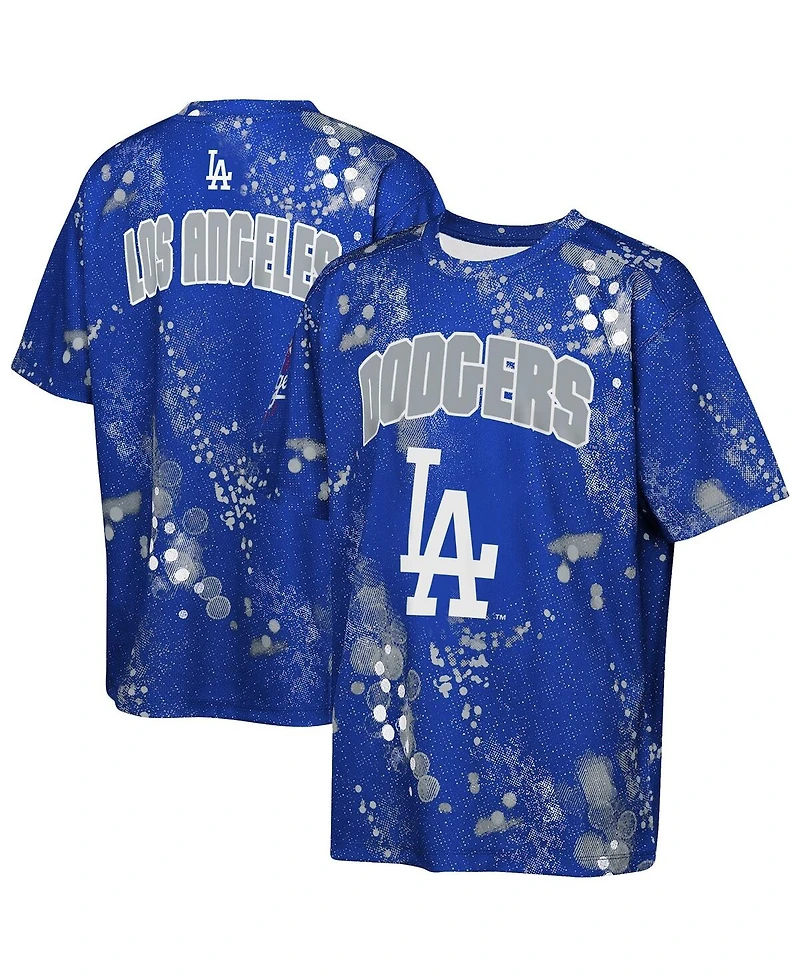 Outerstuff Big Boys and Girls Blue Los Angeles Dodgers Y2 Tech Stadium Lights T-Shirt